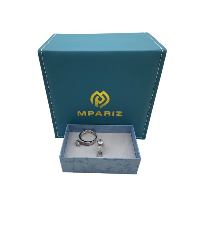 Mpariz luxe Dames Ring  Verstelbare Ring Goud met Zirkonia
