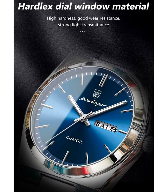 Poedagar Luxe Herenhorloges Zilver