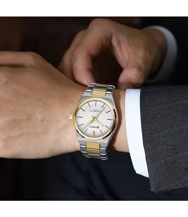 Curren  Herenhorloge Zilver Goud & Wit