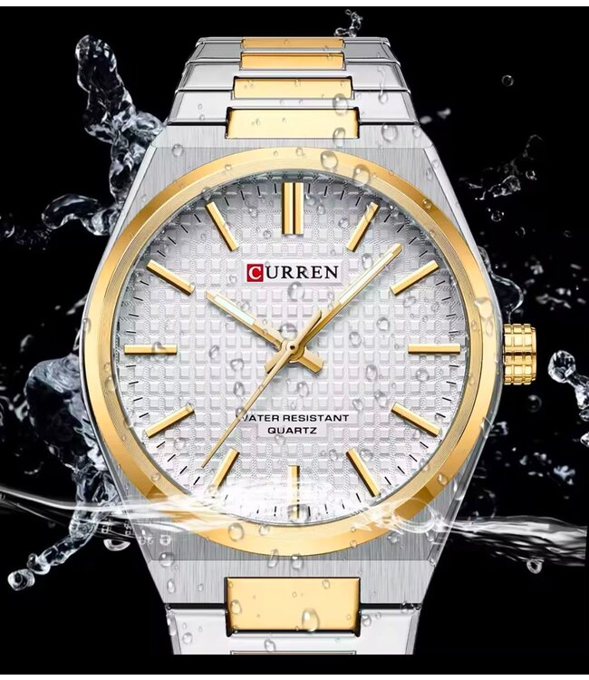 Curren  Herenhorloge Zilver Goud & Wit