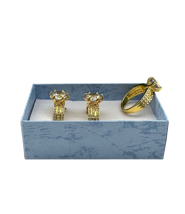 Mpariz luxe Dames Ring  Goud Kleur met Zirkonia  Diameter 18