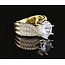 Mpariz luxe Dames Ring  Goud Kleur met Zirkonia  Diameter 18