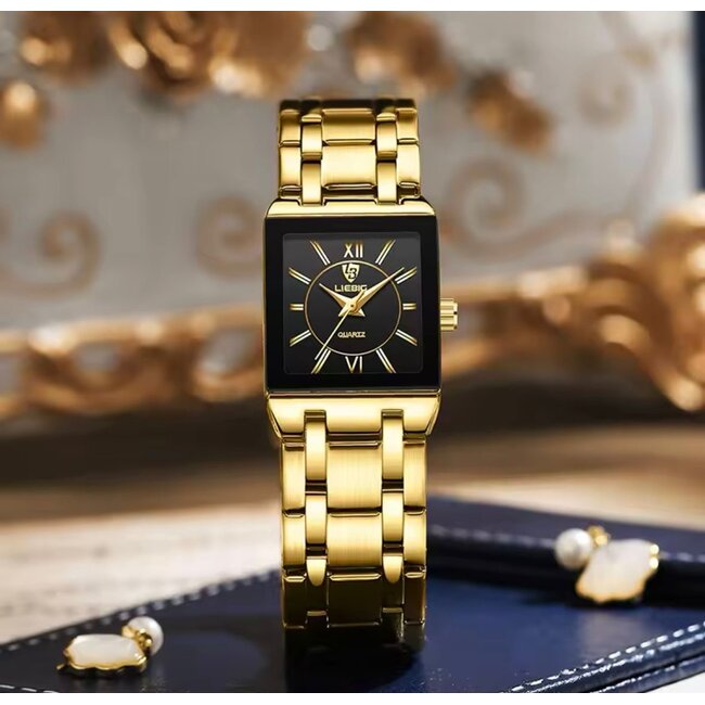 Liebig Luxe Dameshorloge  Goud Zwart