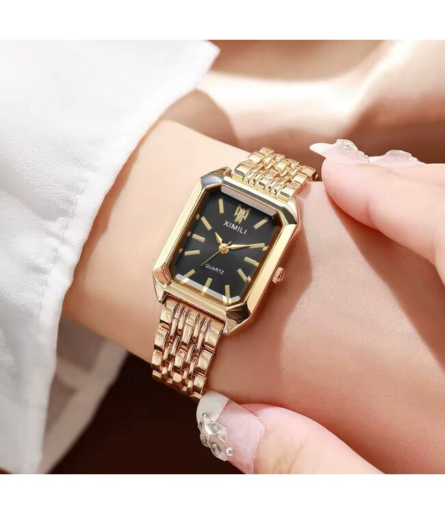 Ximili Dameshorloge  Goud & Zwart