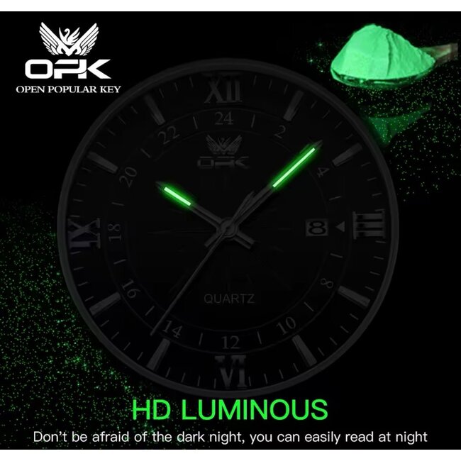 OPK Luxe Herenhorloge  Zilver Zwart