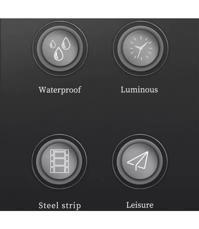 OPK Luxe Herenhorloge  Zilver Zwart