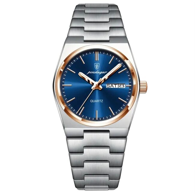 Poedagar Élan – herenhorloge met stalen band en minimalistisch design