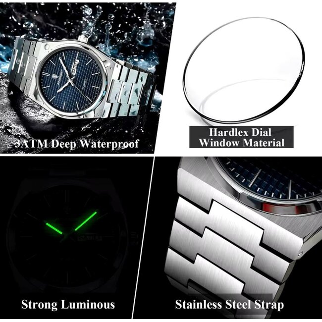 Poedagar Élan – herenhorloge met stalen band en minimalistisch design