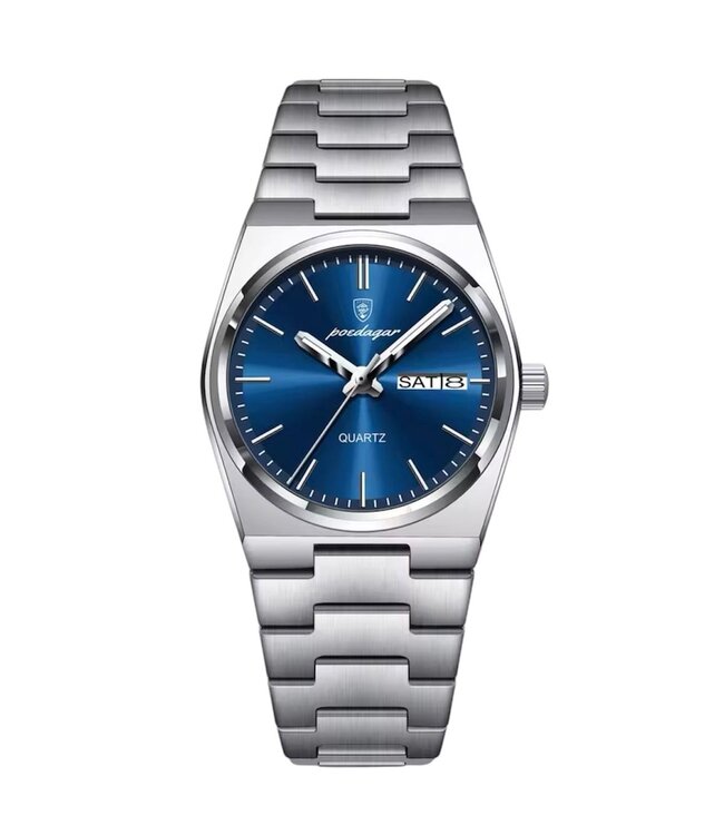 Poedagar Luxe Dameshorloge Zilver  Groen - Gratis Armband bij elke bestelling (twv €29,95)