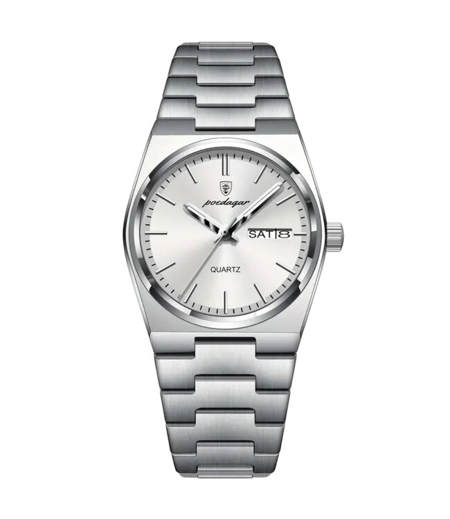 Poedagar Luxe Dameshorloge Zilver  Groen - Gratis Armband bij elke bestelling (twv €29,95)