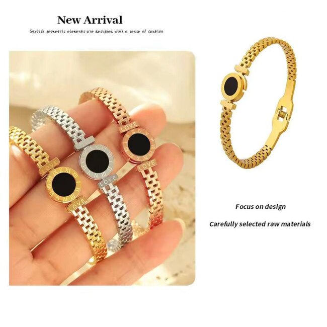 Mpariz Luxe Dames armbanden Love  Rosé Zwart