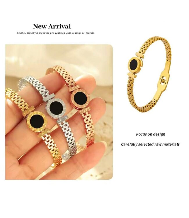 Mpariz Luxe Dames armbanden Love  Rosé Zwart