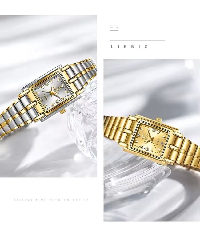 Liebig Luxe Dameshorloge  Zilver Goud