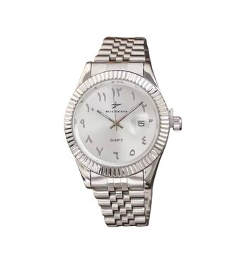 Ricecgo Luxe Herenhorloge Zilver Parelmoer Wit
