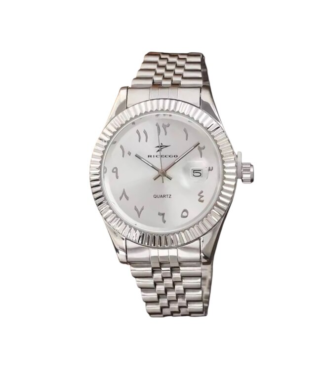 Ricecgo Luxe Herenhorloge Zilver Parelmoer Wit