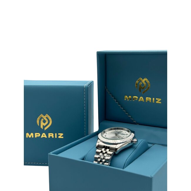 Ricecgo Luxe Herenhorloge Zilver Parelmoer Wit