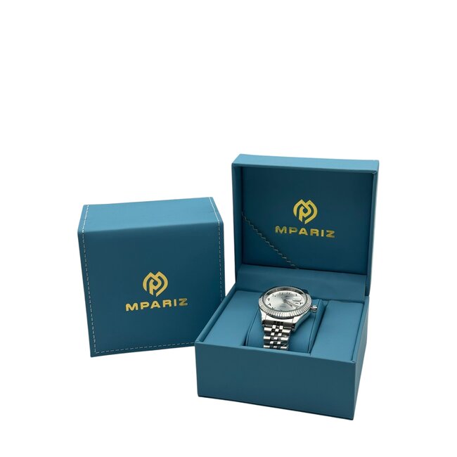 Ricecgo Luxe Herenhorloge Zilver Parelmoer Wit
