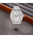 Ricecgo Luxe Herenhorloge Zilver Parelmoer Wit
