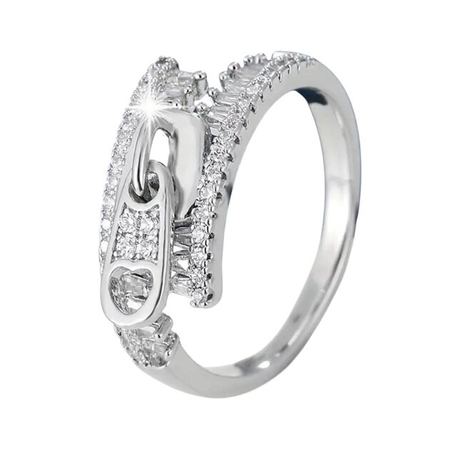 Mpariz Luxe Dames ringen met Zirkonia  Ritsontwerp