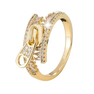 Mpariz Luxe Dames ringen met Zirkonia  Ritsontwerp