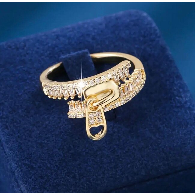 Mpariz Luxe Dames ringen met Zirkonia  Ritsontwerp