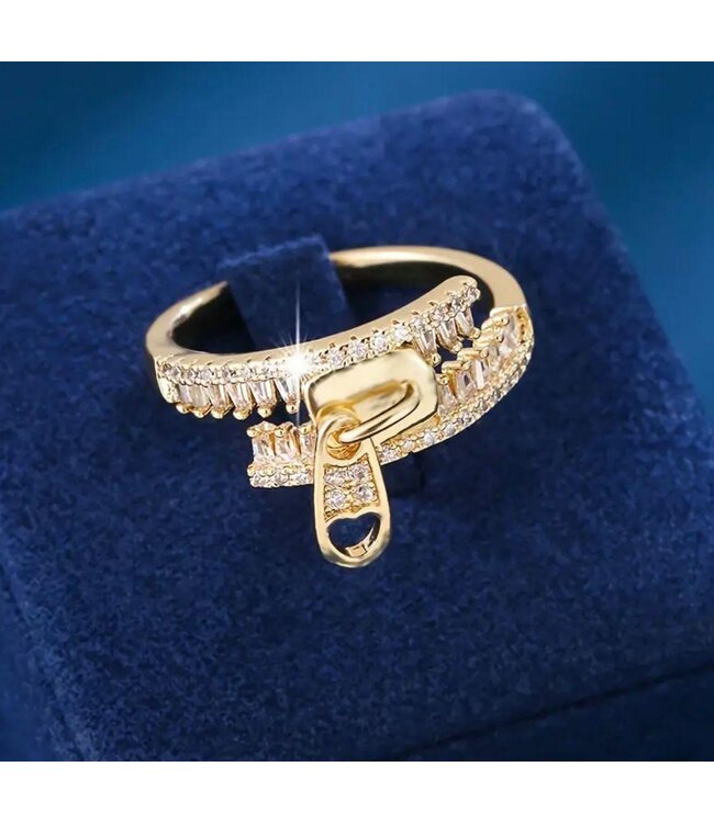 Mpariz Luxe Dames ringen met Zirkonia  Ritsontwerp