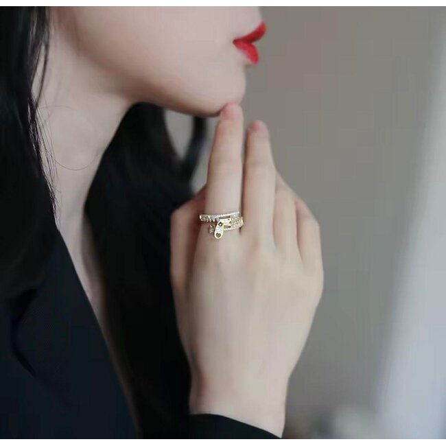 Mpariz Luxe Dames ringen met Zirkonia  Ritsontwerp