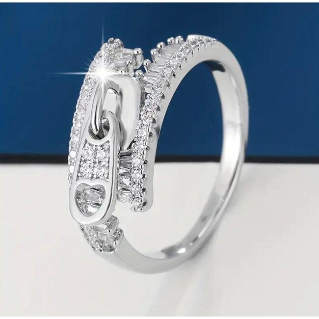 Mpariz Luxe Dames ringen met Zirkonia  Ritsontwerp