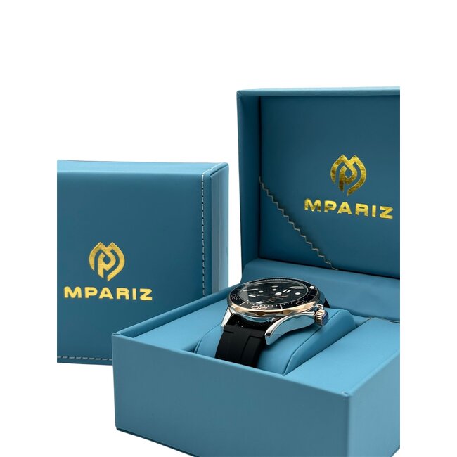 Lige Luxe Herenhorloge  Zilver Rosé  Siliconen Band