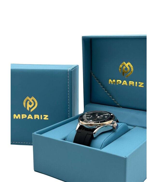 Lige Luxe Herenhorloge  Zilver Rosé  Siliconen Band - Gratis Armband bij elke bestelling (twv €29,95)