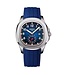 Nibosi  Herenhorloge  Zilver Blauw   Siliconen Band