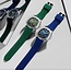 Nibosi  Herenhorloge  Zilver Blauw  &  Siliconen Band