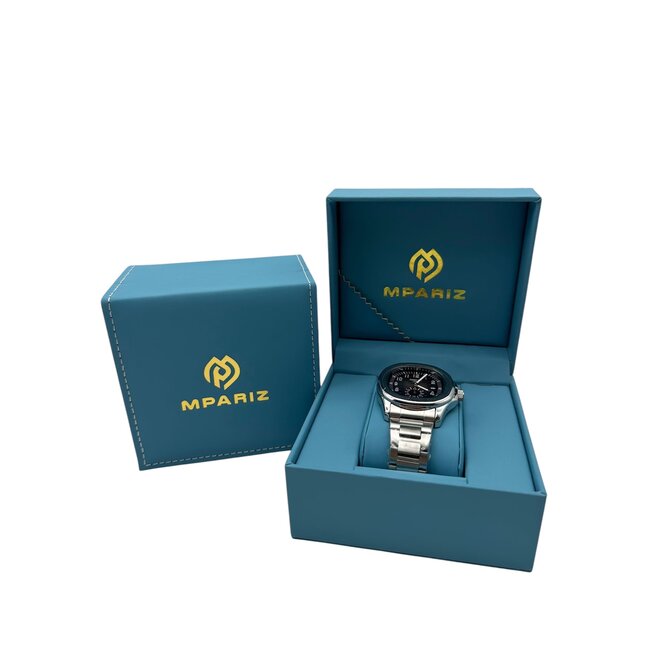 Nibosi  Herenhorloge  Zilver & Zwart