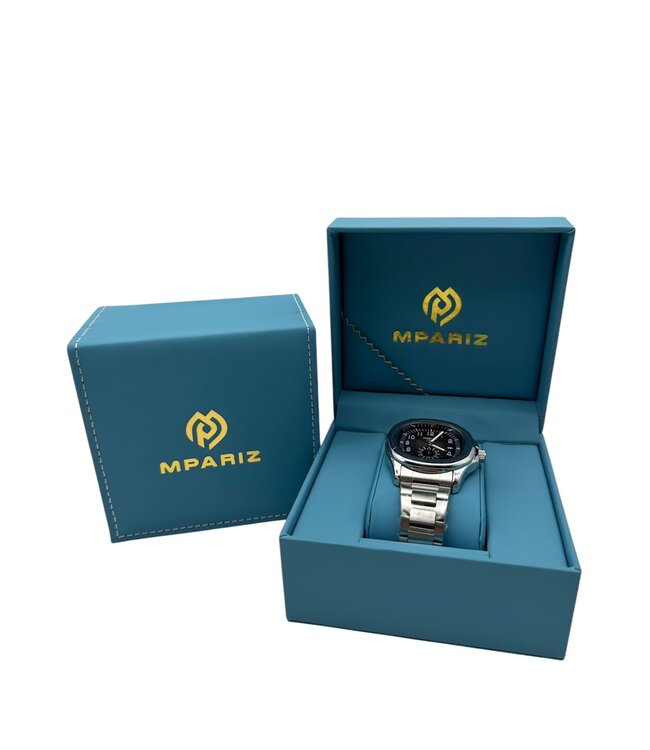 Nibosi  Herenhorloge  Zilver & Zwart