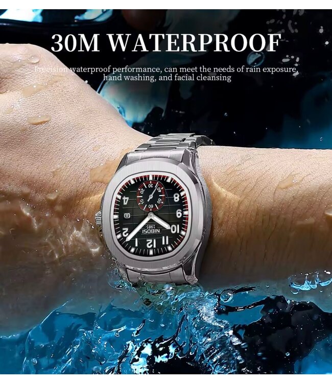 Nibosi  Herenhorloge  Zilver & Zwart