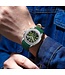 Nibosi  Herenhorloge  Zilver Blauw   Siliconen Band