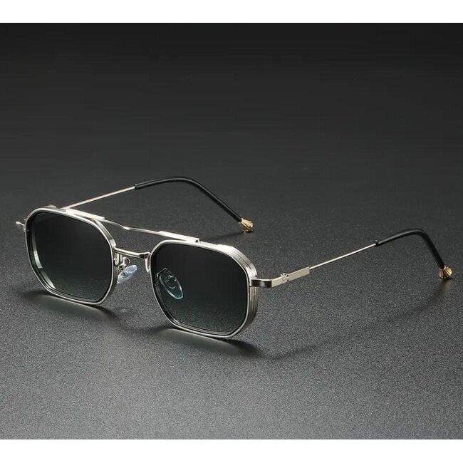 Mpariz Vintage Square​ - Zilver - Zonnebril voor Heren & Dames - Inclusief Luxe Mpariz Brillenkoker