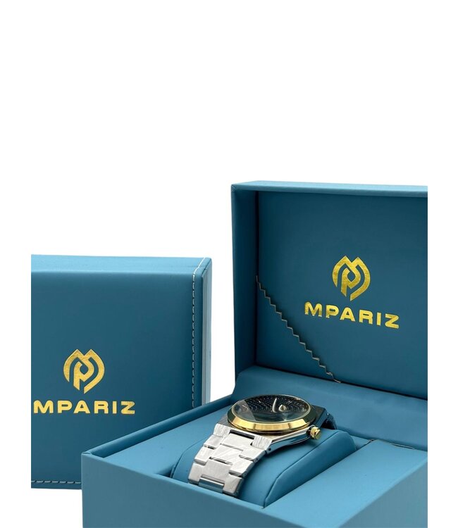 Poedagar Luxe Herenhorloge Goud Blauw