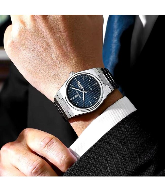 Poedagar Luxe Herenhorloge Goud Blauw