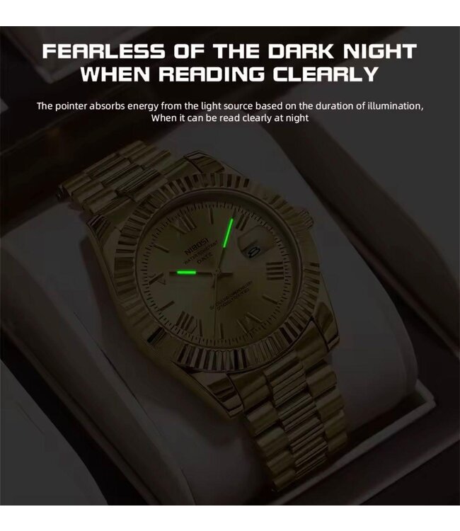 Nibosi Heren & Dameshorloges Geelgoud