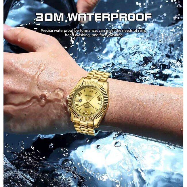 Nibosi Aura - heren/dames horloge met stalen band en klassiek design