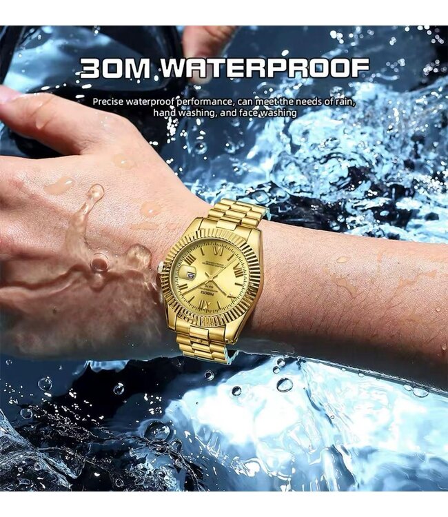 Nibosi Heren & Dameshorloges Goud