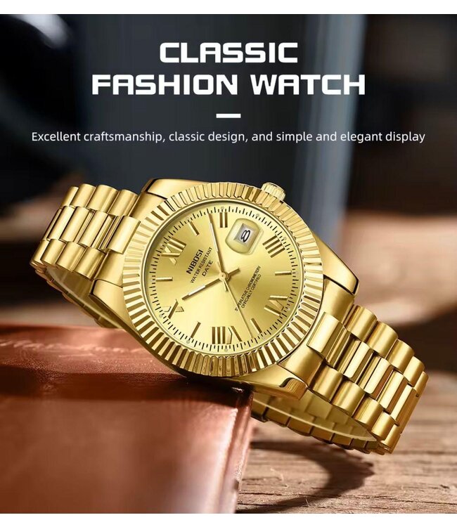 Nibosi Heren & Dameshorloges Goud