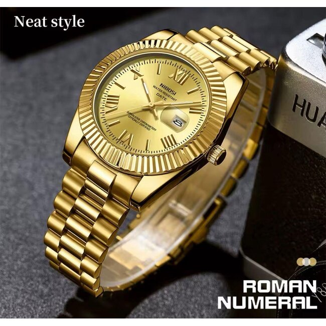 Nibosi Heren & Dameshorloges Goud