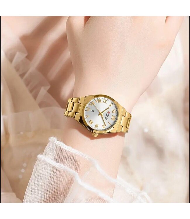 Curren Dameshorloge Goud & Wit