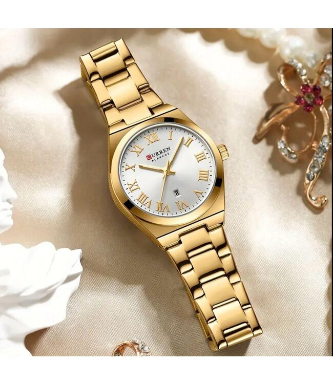 Curren Dameshorloge Goud & Wit