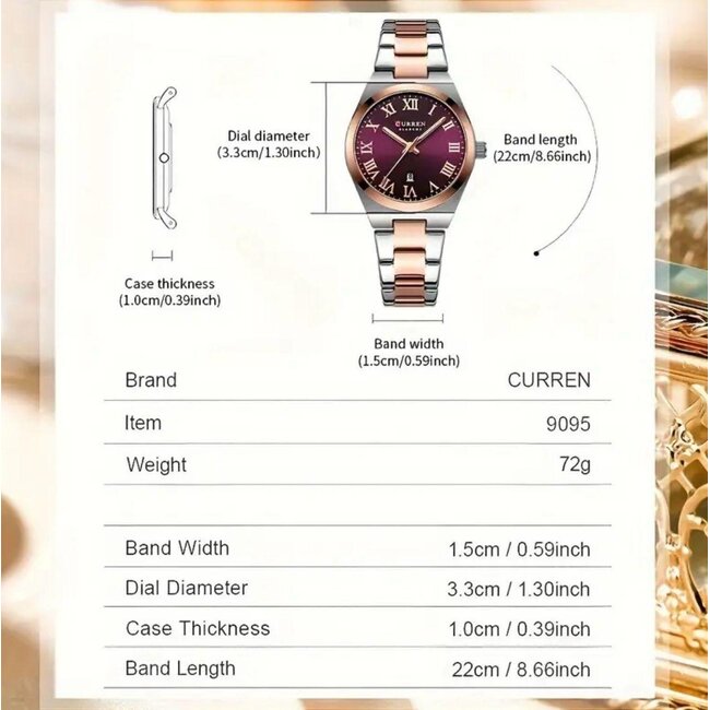 Curren Élodie – dameshorloge met stalen band en klassiek design