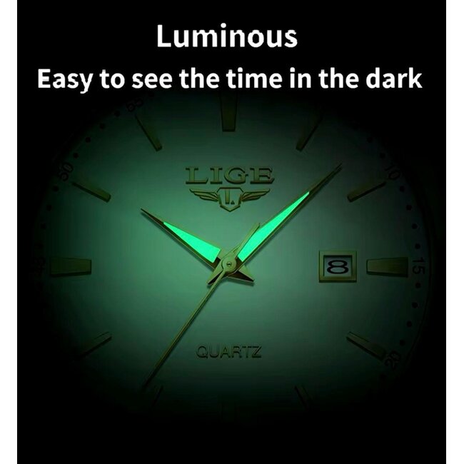 Lige Éloria – herenhorloge met leren band en minimalistisch design