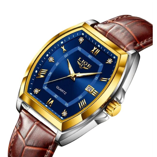 Lige Belmont – herenhorloge met leren band en klassiek design