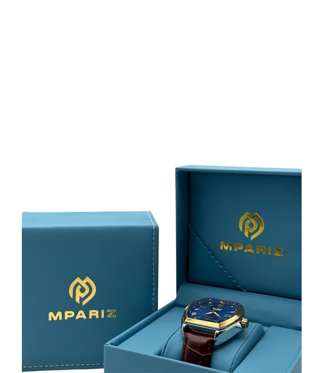 Lige Luxe Herenhorloge Goud Blauw